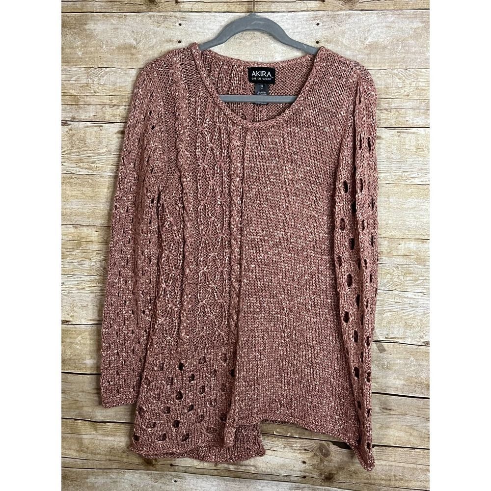 AKIRA ART TO WEAR BOHO RARE LAGEN LOOK MIXED KNIT UNIQUE FUN STYLISH SWEATER